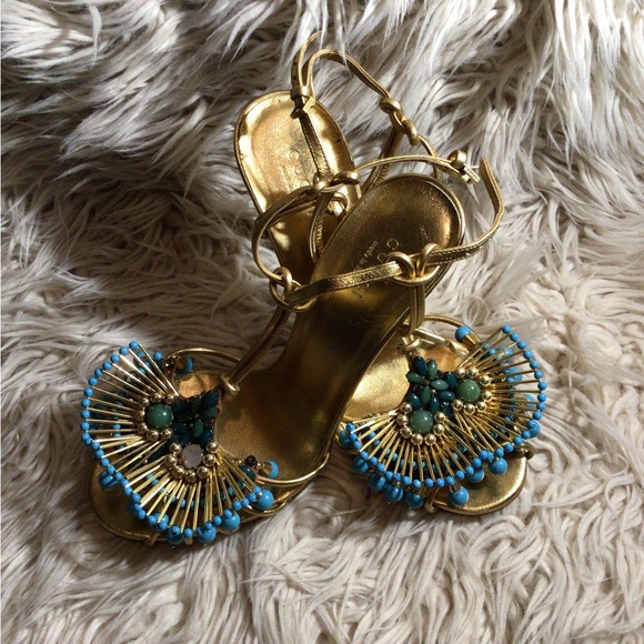 Authentic Gold Gucci Heels - Picture 3 of 5